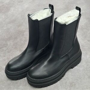 Black Leather Ankle Boots